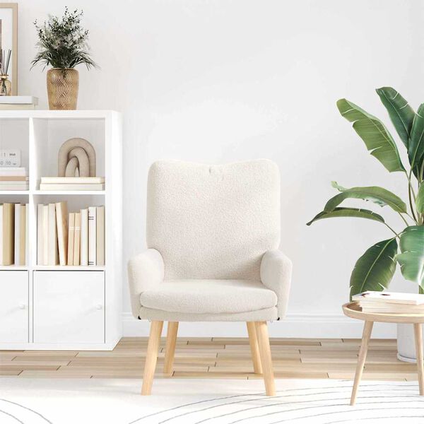 vidaXL fauteuil Cr&egrave;me 63 x 67 x 94 cm