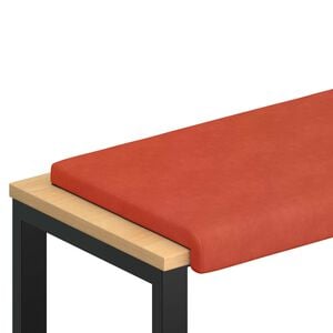 vidaXL Coussin de banc velours c&ocirc;tel&eacute; Rouge orange Profondeur 35 cm