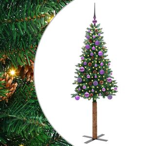 vidaXL Sapin de No&euml;l mince Vert 150 cm PVC et bois de pin massif