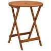 vidaXL Table de jardin pliable &Oslash;60x75 cm Bois d'eucalyptus solide