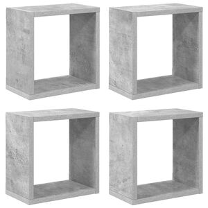 vidaXL &Eacute;tag&egrave;res cube murales 4 pcs Gris b&eacute;ton 26x15x26 cm