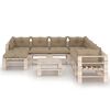 vidaXL Salon de jardin palette 9 pcs avec coussins bois de pin