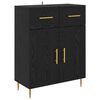 vidaXL Haut Armoire avec tiroir 2 pcs Ch&ecirc;ne noir Bois d'ing&eacute;nierie
