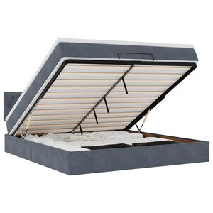 VidaXL Cadre de lit ottoman avec matelas gris fonc&eacute; 180x200 cm velours