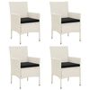 vidaXL Chaises de jardin avec coussins lot de 4 R&eacute;sine tress&eacute;e Blanc