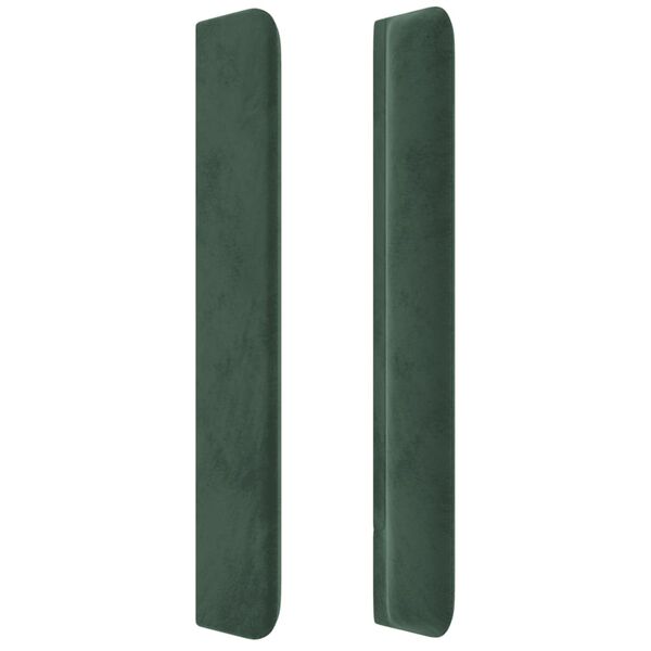 vidaXL T&ecirc;te de lit avec oreilles Vert fonc&eacute; 163x16x118/128 cm Velours