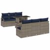 vidaXL Ensemble de canap&eacute; de jardin avec stockage 7 pcs Gris polyrotin