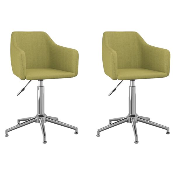 vidaXL Chaises pivotantes &agrave; manger lot de 2 vert tissu