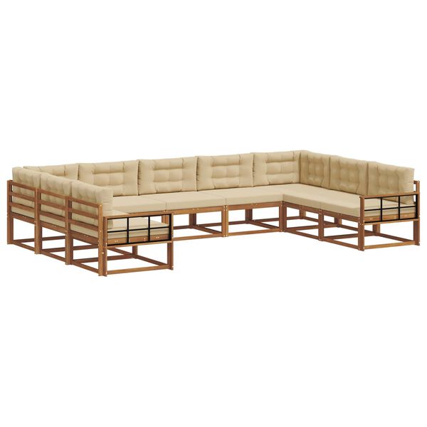 vidaXL Ensemble de canap&eacute;s d'ext&eacute;rieur 9 pcs Naturel et Beige