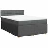 vidaXL Sommier &agrave; lattes de lit avec matelas Gris fonc&eacute; 160x200cm Tissu