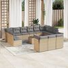 vidaXL Salon de jardin avec coussins 14 pcs beige r&eacute;sine tress&eacute;e
