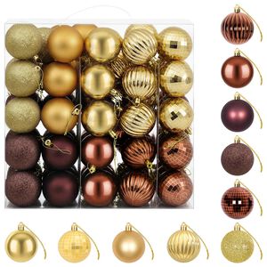 vidaXL Ensemble de boules de No&euml;l 75 pc Marron et or 6 cm Polystyr&egrave;ne
