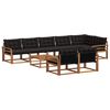 vidaXL Ensemble de canap&eacute;s d'ext&eacute;rieur 9 pcs Naturel et Noir