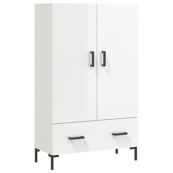 vidaXL Buffet haut blanc brillant 69,5x31x115 cm bois d'ing&eacute;nierie
