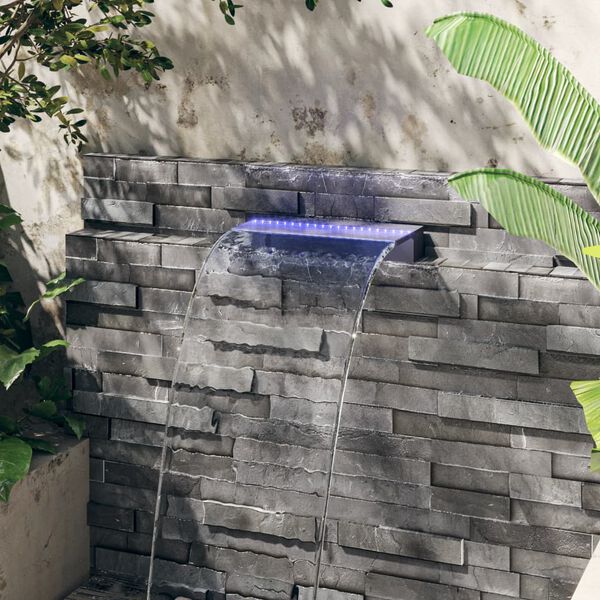 vidaXL D&eacute;versoir pour cascade avec LED RVB Acrylique 45 cm