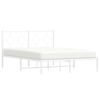 vidaXL Cadre de lit m&eacute;tal sans matelas et t&ecirc;te de lit blanc 135x190 cm