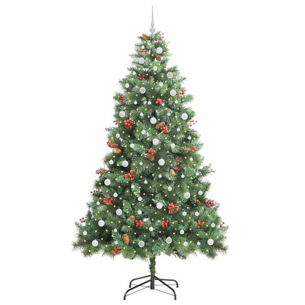 vidaXL Sapin de No&euml;l artificiel Vert 240 cm PVC et m&eacute;tal