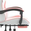vidaXL Chaise de jeu avec repose-pied Blanc et rose Similicuir