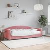 vidaXL Lit de jour avec matelas rose 90x200 cm velours
