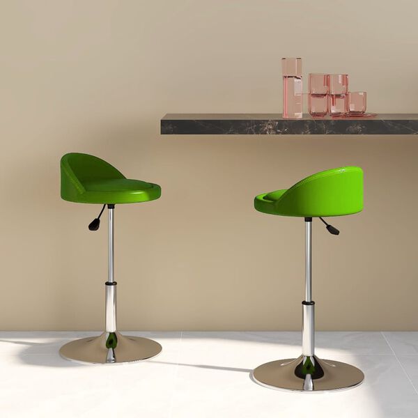 vidaXL Chaise &agrave; manger pivotante lot de 2 vert similicuir