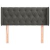 vidaXL Tête de lit avec oreilles Gris foncé 103x16x78/88 cm Velours