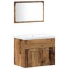 vidaXL Ensemble de mobilier de salle de bain avec &eacute;tag&egrave;re 4 pcs Marron