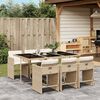 vidaXL Ensemble &agrave; manger de jardin et coussins 7 pcs beige poly rotin