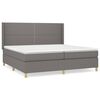 vidaXL Sommier &agrave; lattes de lit avec matelas Gris fonc&eacute; 200x200cm Tissu