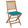 vidaXL Chaises pliables de jardin lot de 4 avec coussins Bois d'acacia