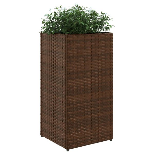 vidaXL Jardini&egrave;res 2 pcs marron 30x30x60 cm r&eacute;sine tress&eacute;e