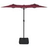 vidaXL Parasol de jardin &agrave; double t&ecirc;te avec LED rouge bordeaux