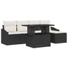 vidaXL Ensemble de canap&eacute; de jardin avec coussin 6 pcs Noir et cr&egrave;me