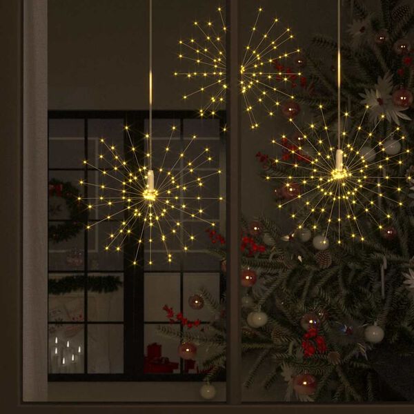 vidaXL Feux d'artifice de No&euml;l d'ext&eacute;rieur 4 pcs Blanc 20 cm 560 LED