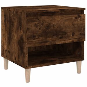vidaXL Table de chevet Ch&ecirc;ne fum&eacute; 50x46x50 cm Bois d'ing&eacute;nierie