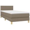 vidaXL Sommier &agrave; lattes de lit avec matelas LED Taupe 90x190 cm Tissu