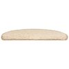 vidaXL Tapis d'escalier 20 pi&egrave;ces 65 x 21 x 4 cm Cr&egrave;me Demi-rond Grand