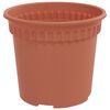 vidaXL Pot &agrave; fleurs rond 24 pcs Rouge brique &Oslash; 15 x 12 cm Plastique