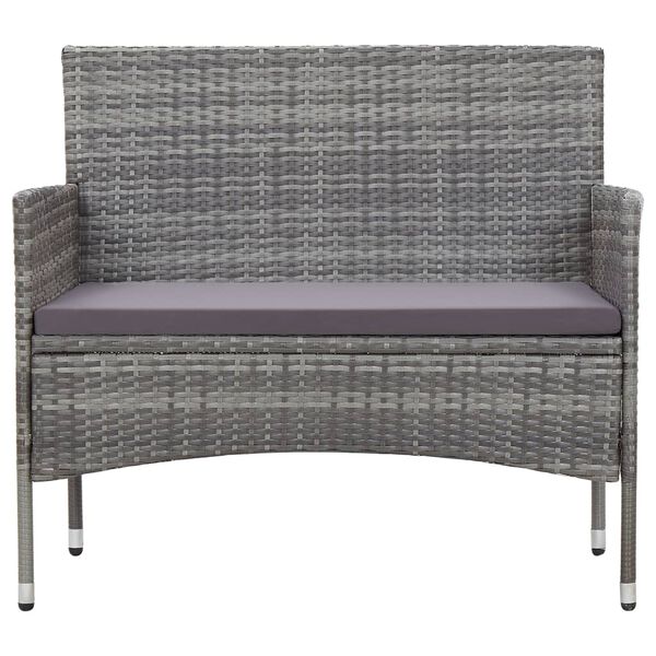 vidaXL Banc de jardin 105 cm R&eacute;sine tress&eacute;e Gris