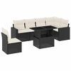 vidaXL Salon de jardin 7 pcs avec coussins noir r&eacute;sine tress&eacute;e