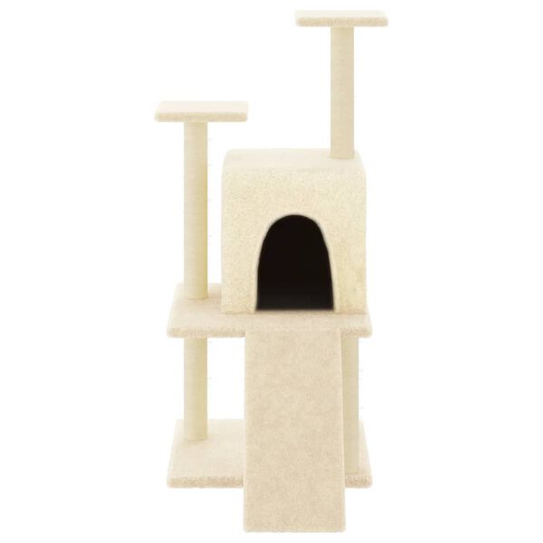 vidaXL Arbre à chat avec griffoirs en sisal crème 110 cm
