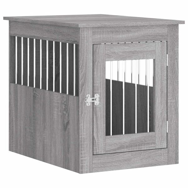 vidaXL Meuble de cage pour chiens sonoma gris 55x75x65 cm