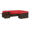 vidaXL Ensemble de canap&eacute; de jardin 10 pcs avec coussins marron r&eacute;sine tress&eacute;e