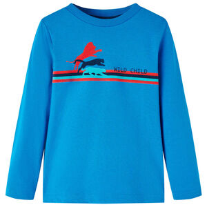 T-shirt enfants manches longues bleu cobalt 140