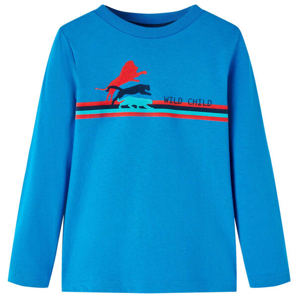 T-shirt enfants manches longues bleu cobalt 140