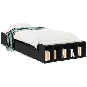 vidaXL Cadre de lit sans matelas noir 100x200 cm