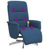 vidaXL Fauteuil inclinable de massage avec repose-pieds bleu tissu