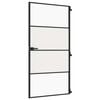 vidaXL Porte int&eacute;rieure mince noir verre tremp&eacute; aluminium