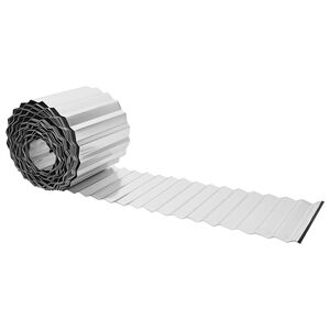 vidaxl Bordure de Pelouse 5 m x 25 cm Acier galvanis&eacute; Argent&eacute;