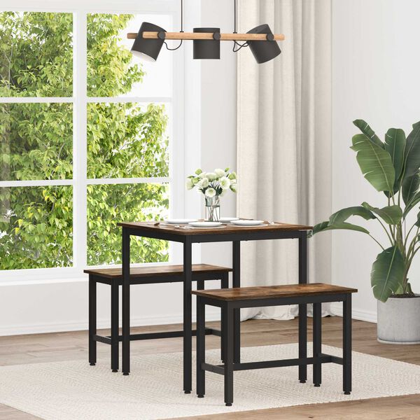 vidaXL Table de salle &agrave; manger / Table de repas M&Eacute;TAL