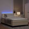 vidaXL Lit &agrave; ressorts avec matelas avec LED Cr&egrave;me 120 x 190 cm tissu